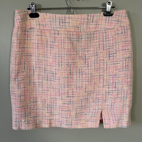 Y2K pink tweed skirt suit Set - Picture 6 of 10